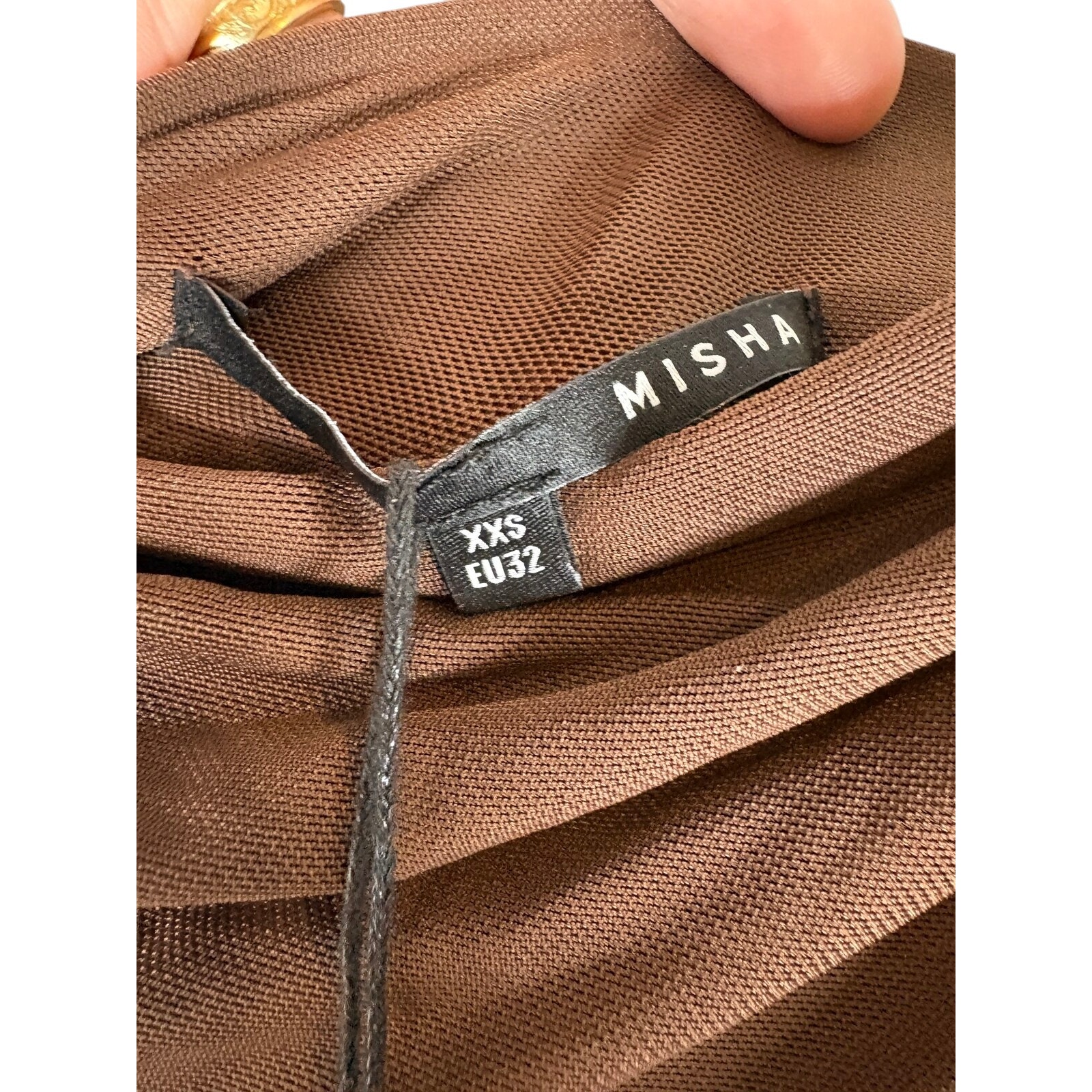 Misha Sisal Maxi Dress Draped Mesh Party Formal Prom Wedding Guest Gala Hoco Xxs — image 8 of 8